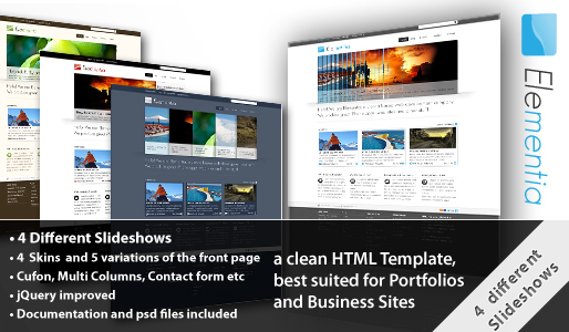 Elementia 4 in 1 – HTML Template