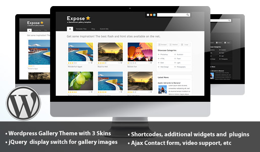 Premium WordPress Gallery Theme: Expose 3 in 1